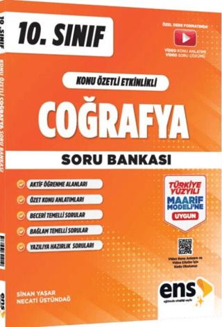 10. Sınıf Coğrafya Konu Özetli Etkinlikli Soru Bankası | ENS Yayınları (Ciltsiz)  - Resim 1
