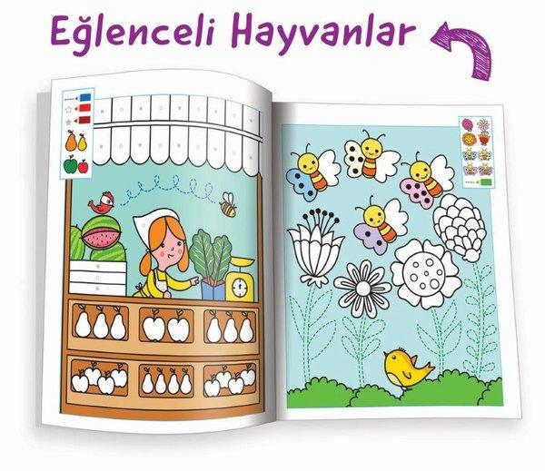 Eğlenceli Hayvanlar 5-6 Yaş-Kodlamalı Eğitici Boyama Kitabı-1.Seviye | Sincap Kitap (İnce Kapak)  - Resim 2