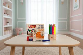 Let’s Chubby 3in1 Boya Kalemi Neon 6 Renk 10 mm + Kalemtıraş | Lets - Resim 1