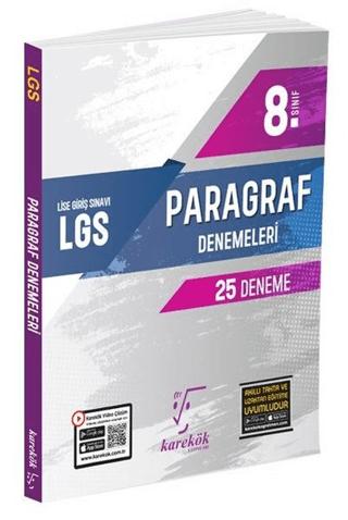 8. Sınıf LGS Paragraf Denemeleri | Karekök Yayıncılık (Ciltsiz)  - Resim 1
