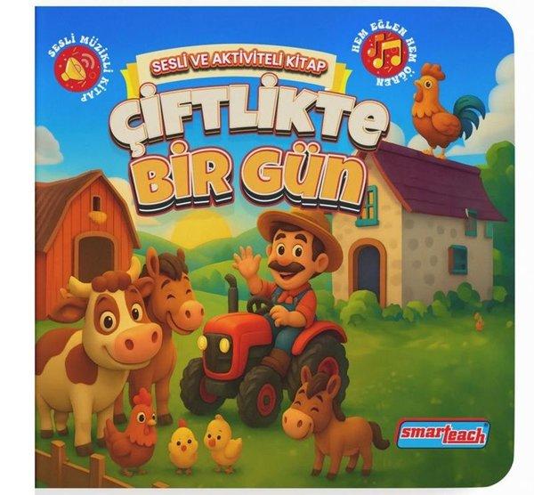 Çiftlikte Bir Gün - Sesli ve Aktiviteli Kitap | Smarteach (Ciltli)  - Resim 1