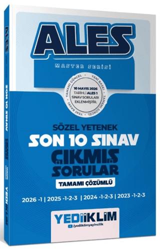 ALES Master Serisi Sözel Yetenek Tamamı Çözümlü Son 10 Sınav Çıkmış Sorular (10 Mayıs 2026 ALES -1 Ekli) | Yediiklim Yayınları (Ciltsiz)  - Resim 1
