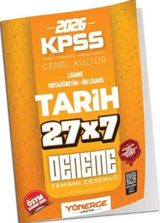 KPSS Tarih İLELEBET 27x7 Deneme Çözümlü | Yönerge Yayınları (Ciltsiz)  - Resim 1