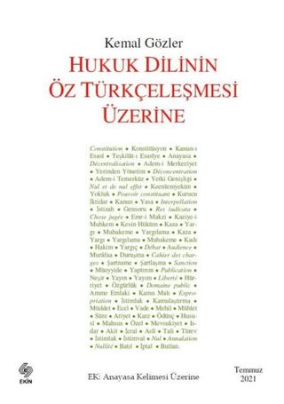 Hukuk Dilinin Öz Türkçeleşmesi Üzerine