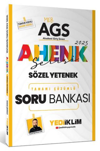 2025 MEB AGS Ahenk Serisi Sözel Yetenek Tamamı Çözümlü Soru Bankası | Yediiklim Yayınları (Ciltsiz)  - Resim 1
