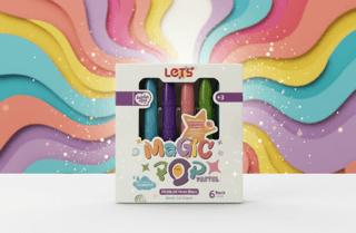Let’s Magicpop Pastel Süper Yıkanabilir Mum Boya 6 Renk | Lets - Resim 1