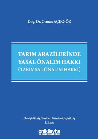 Tarım Arazilerinde Yasal Önalım Hakkı | On İki Levha Yayınları (Ciltli)  - Resim 1