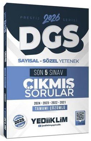 2026 DGS Prestij Serisi Sayısal Sözel Yetenek Tamamı Çözümlü Son 5 Sınav Çıkmış Sorular | Yediiklim Yayınları (İnce Kapak)  - Resim 1