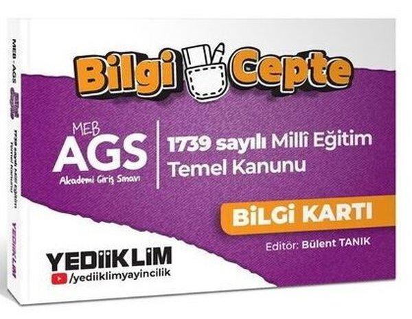 MEB AGS Bilgi Cepte 1739 Sayılı Milli Eğitim Temel Kanunu Bilgi Kartı Soru - Cevap | Yediiklim Yayınları (İnce Kapak)  - Resim 1
