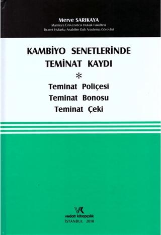 Kambiyo Senetlerinde Teminat Kaydı | Vedat Kitapçılık (Ciltli)  - Resim 1