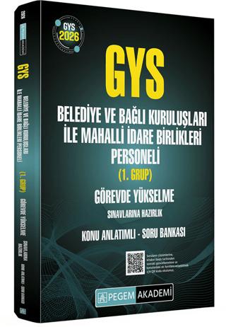 2026 GYS Belediye ve Bağlı Kuruluşları ile Mahalli İdare Birlikleri Personeli (1.Grup) Görevde Yükselme Sınavlarına Hazırlık Konu Anlatımlı Soru Bankası | Pegem Akademi Yayıncılık (Ciltsiz)  - Resim 1