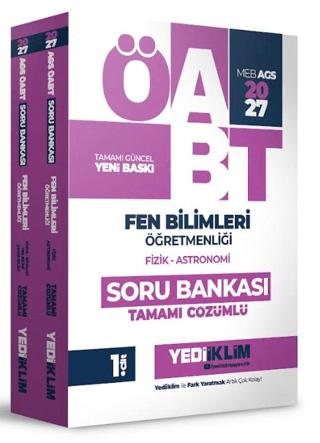 2027 MEB AGS ÖABT Fen Bilimleri Öğretmenliği Tamamı Çözümlü Soru Bankası (2 Cilt) | Yediiklim Yayınları (Ciltsiz)  - Resim 1