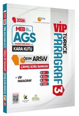2026 MEB-AGS Türkçenin Kara Kutusu PARAGRAF 3 VİP ÖSYM Çıkmış Soru Havuzu Bankası Dijital Çözümlü | Karakutu Yayın (Ciltsiz)  - Resim 1