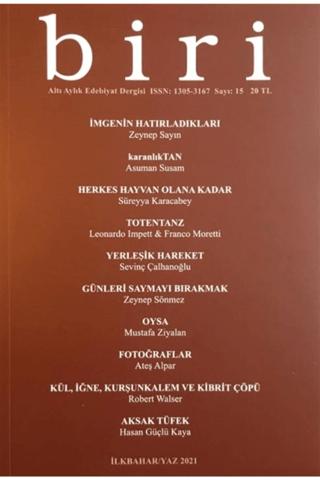 Biri Yıllık Edebiyat Dergisi Sayı: 15 | Biri Yayınları (Ciltsiz)  - Resim 1
