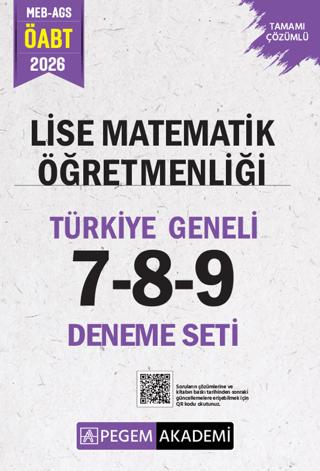 2026 MEB AGS ÖABT Lise Matematik Öğretmenliği Tamamı Çözümlü Türkiye Geneli 7-8-9 (3'lü Deneme Seti) | Pegem Akademi Yayıncılık (Ciltsiz)  - Resim 1