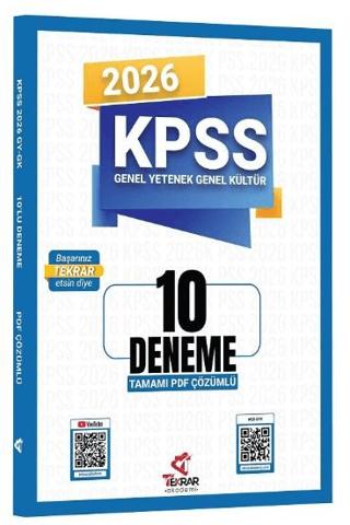 2026 KPSS Genel Yetenek Genel Kültür 10 Deneme Çözümlü | Tekrar Akademi Yayınları (Ciltsiz)  - Resim 1
