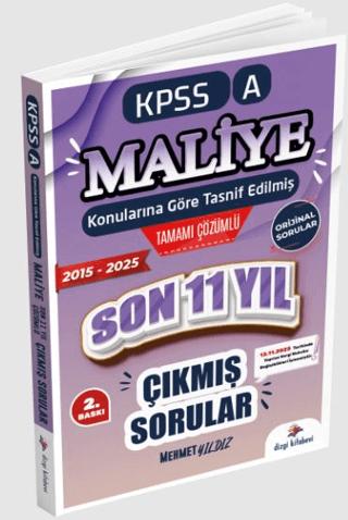 2026 Kpss A Maliye Konularına Göre Tasnif Edilmiş Son 11 Yıl Tamamı Çözümlü Orijinal Çıkmış Sorular (2016-2025) | Dizgi Kitap (Ciltsiz)  - Resim 1