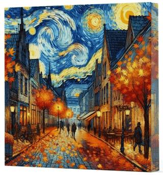 Van Gogh 3 Sokak - Çizgisiz Yan Boyamalı Defter | Vivago Art - Resim 1
