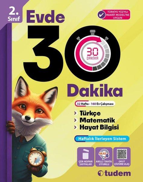 Evde 30 Dakika 2.Sınıf | Tudem Yayınları - Ders Kitapları (İnce Kapak)  - Resim 1