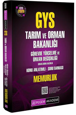 2026 GYS Tarım ve Orman Bakanlığı Görevde Yükselme Sınavlarına Hazırlık Konu Anlatımlı Soru Bankası - Memurluk | Pegem Akademi Yayıncılık (Ciltsiz)  - Resim 1