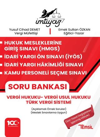 İmtiyaz HMGS - İYÖS- İYHS - KPSS Vergi Hukuku Soru Bankası Vergi Hukuku - Vergi Usul Hukuku – Türk Vergi Sistemi | Temsil Kitap (Ciltsiz)  - Resim 1