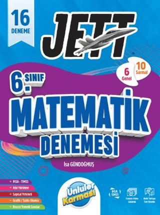 6. Sınıf Jett Matematik 16 Deneme | Ünlüler Karması (Ciltsiz)  - Resim 1