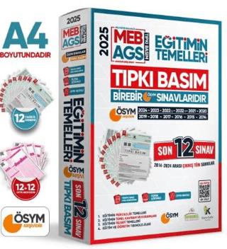2025 MEB AGS Uyumlu KPSS Eğitim Bilimleri ÖSYM Çıkmış Soru Tıpkı Basım 12li Deneme Paketi Çözümlü