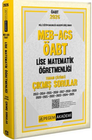 2026 MEB AGS ÖABT Lise Matematik Öğretmenliği Tamamı Çözümlü Çıkmış Sorular | Pegem Akademi Yayıncılık (Ciltsiz)  - Resim 1
