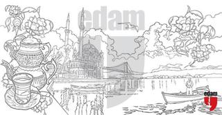 Ortaköy Boyama Föyü - 20’li Paketler Halinde | EDAM (Ciltsiz)  - Resim 1