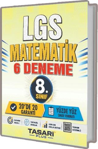 8. Sınıf LGS Matematik 6 Çözümlü Deneme | Tasarı Eğitim Yayınları (Ciltsiz)  - Resim 1