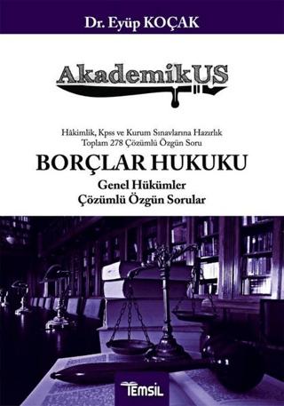 AkademikUS Borçlar Hukuku Genel Hükümler Çözümlü Özgün Sorular | Temsil Kitap (Ciltsiz)  - Resim 1