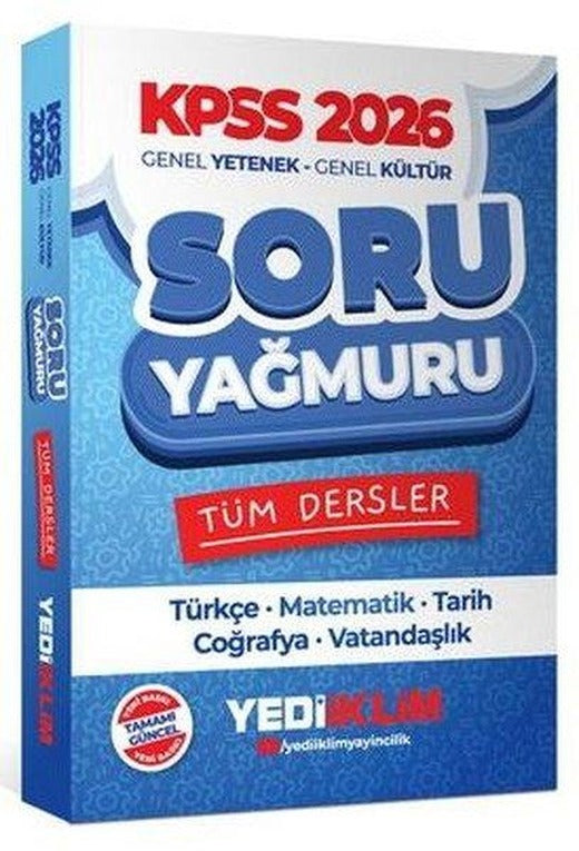 2026 KPSS Genel Yetenek Genel Kültür Tüm Dersler Soru Yağmuru | Yediiklim Yayınları (İnce Kapak)
