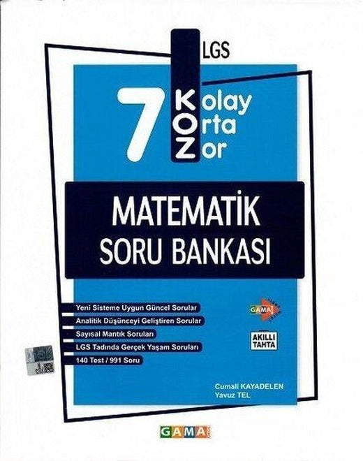 7.Sınıf KOZ Matematik Soru Bankası | Gama Okul (İnce Kapak)