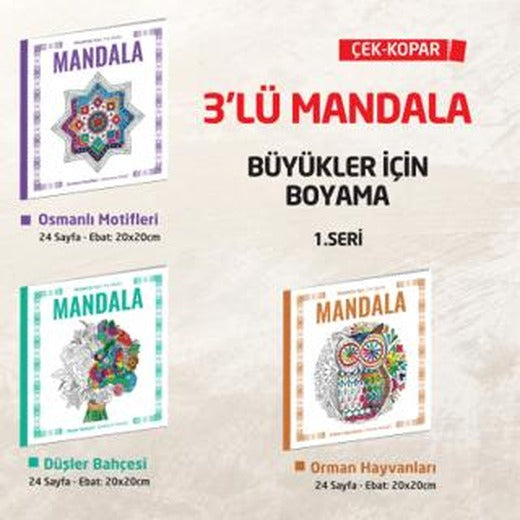 NTT - 3 lü Mandala Boyama Seti 1. Seri | Note The Time (Ciltsiz)