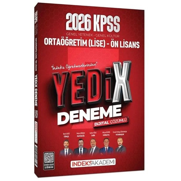2026 KPSS Lise Ortaöğretim Ön Lisans YEDİX 7 Deneme Çözümlü | İndeks Akademi Yayıncılık (Ciltsiz)