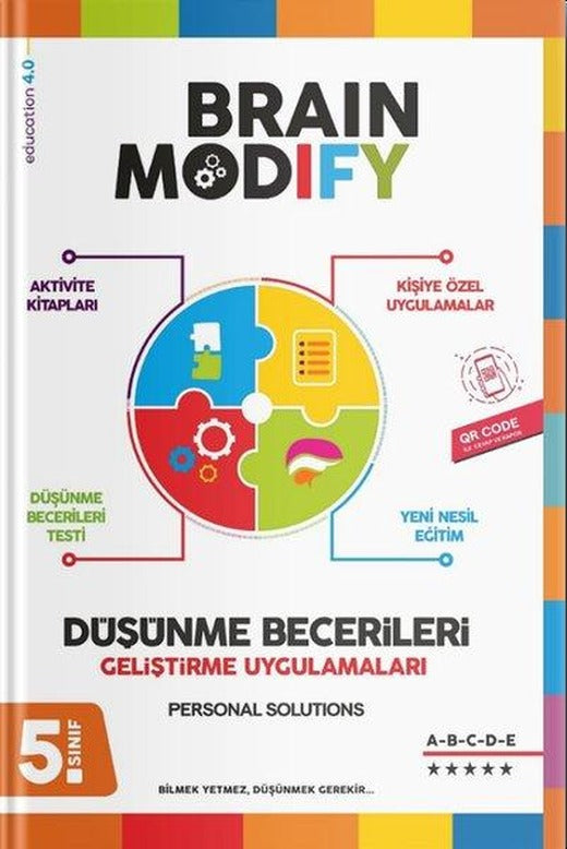 5. Sınıf Düşünme Becerileri Geliştirme Uygulamaları Kitabı 5 Kitapçık | Brain Modify (İnce Kapak)