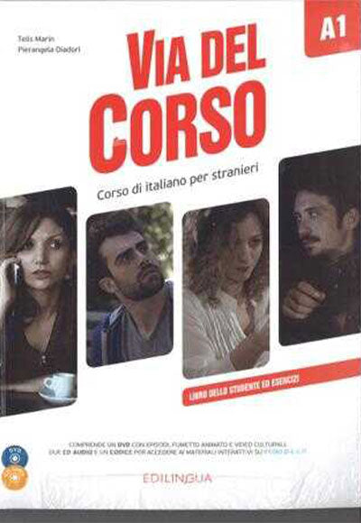 Via del Corso A1 Libro Dello Studente ed Esercizi + 2 CD Audio + DVD - Telis Marin kitap kapağı
