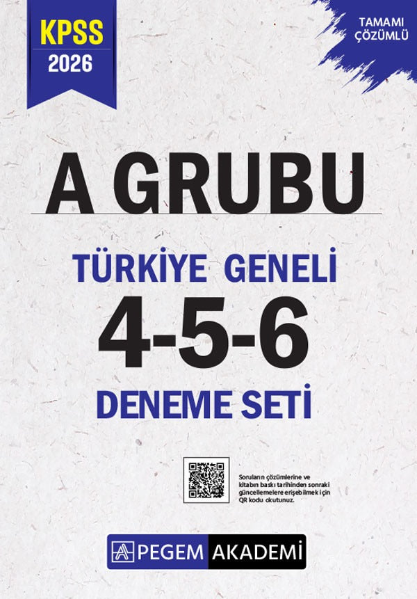 2026 KPSS A Grubu Tamamı Çözümlü Türkiye Geneli 4-5-6 (3'lü Deneme Seti) | Pegem Akademi Yayıncılık (Ciltsiz)