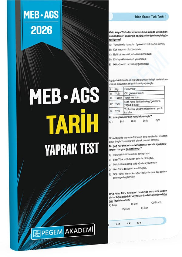 2026 MEB AGS Tarih Yaprak Test | Pegem Akademi Yayıncılık (Ciltsiz)