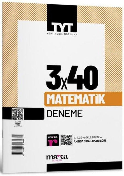 2025 TYT Matematik 3 Deneme Tamamı Video Çözümlü | Marka Yayınları (İnce Kapak)