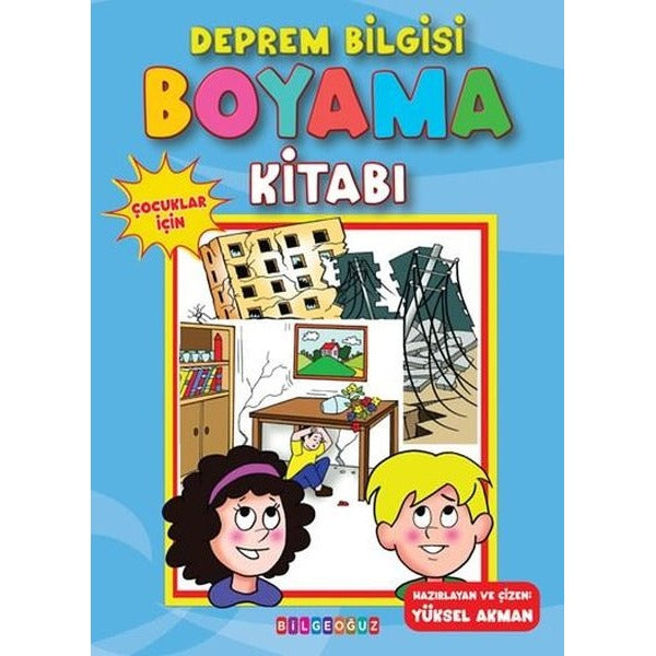 Deprem Bilgisi Boyama Kitabı - Çocuklar İçin | Bilgeoğuz Yayınları