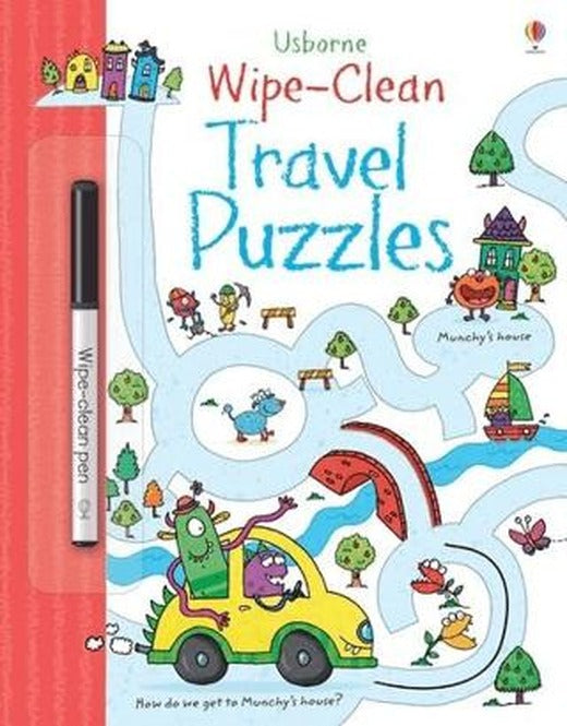 Wipe-clean Travel Puzzles | Usborne (Ciltsiz)