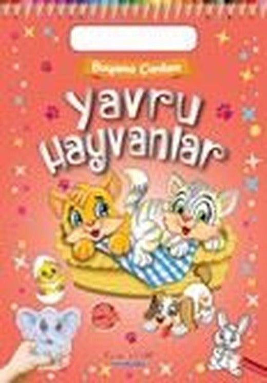 Yavru Hayvanlar - Boyama Çantam - Renkli Çıkartmalı | Yumurcak Yayınları (İnce Kapak)