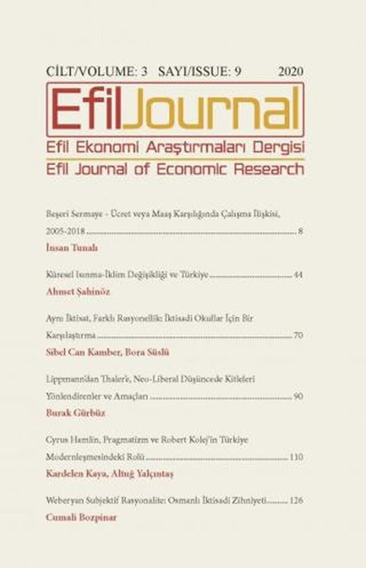 Efil Ekonomi Araştırmaları Dergisi Cilt: 3 Sayı: 9 2020 | Efil Journal Dergisi (Ciltsiz)