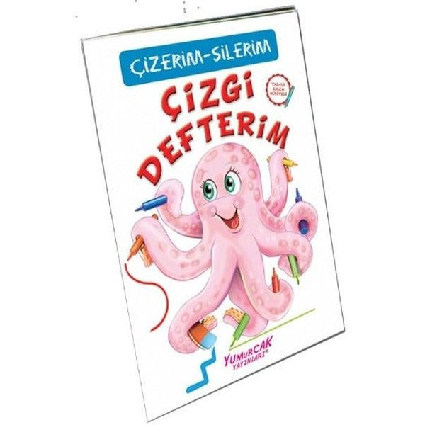Çizgi Defterim - Çizerim Silerim | Yumurcak Yayınları (İnce Kapak)