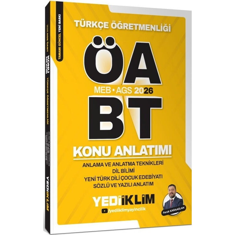 2026 ÖABT MEB-AGS Türkçe Türk Halk, Eski Türk, Yeni Türk Edebiyatı Konu Anlatımı | Yediiklim Yayınları (Ciltsiz)