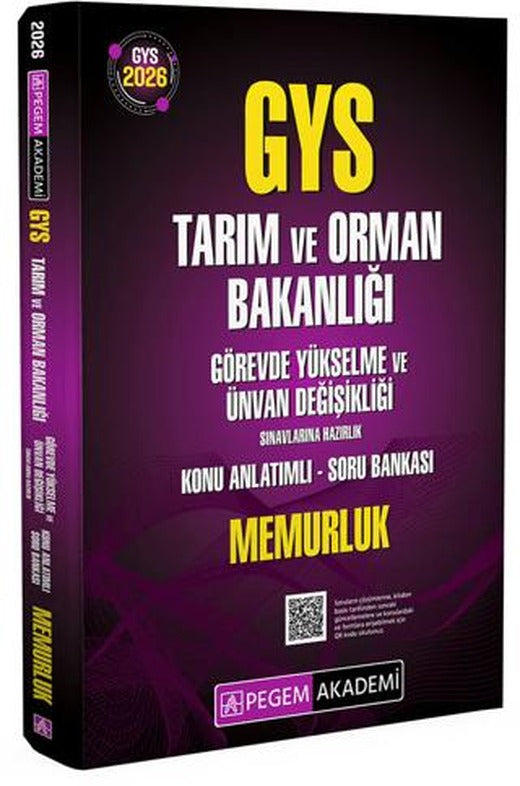 2026 GYS Tarım ve Orman Bakanlığı Görevde Yükselme Sınavlarına Hazırlık Konu Anlatımlı Soru Bankası - Memurluk | Pegem Akademi Yayıncılık (Ciltsiz)