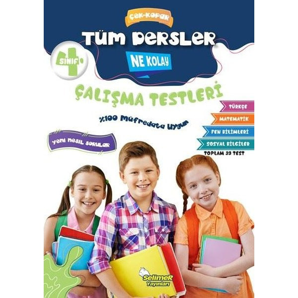 4. Sınıf Tüm Dersler Ne Kolay Çalışma Testleri | Selimer (İnce Kapak)