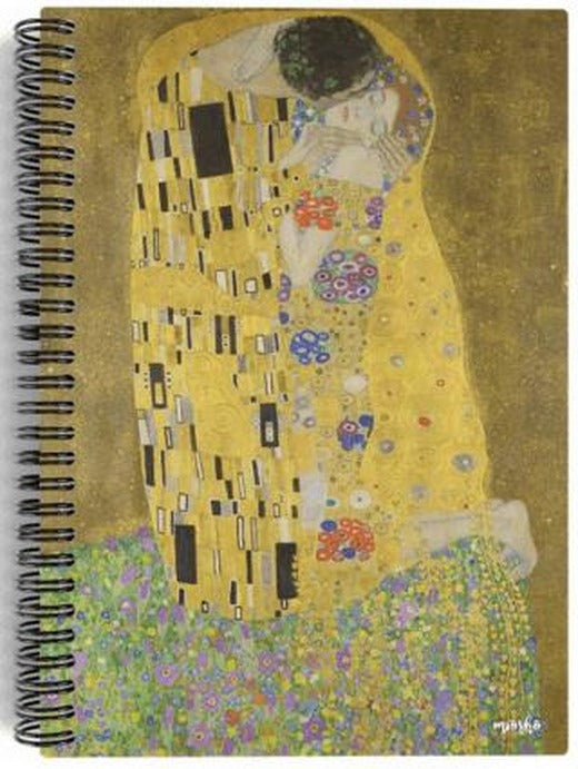 Gustav Klimt - The Kiss, 1907-08 / Spiralli Defter 13 - Çizgisiz - 100 Sayfa | Miosho