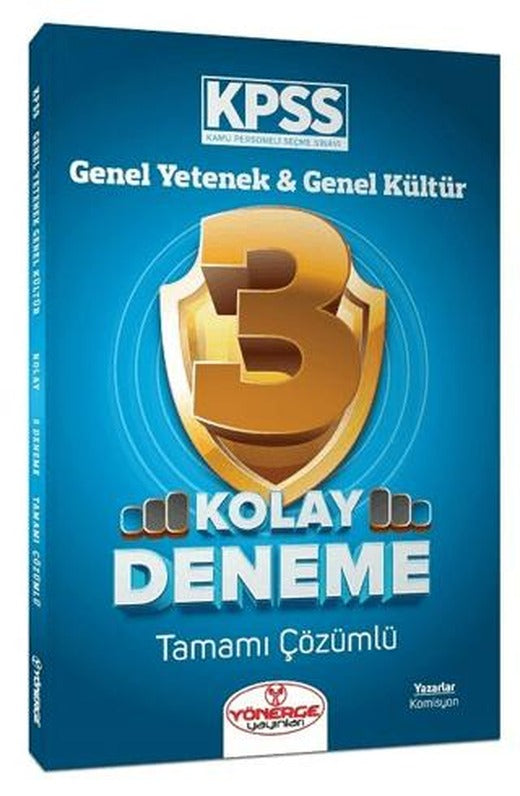 KPSS Genel Yetenek Genel Kültür Kolay 3 Deneme Çözümlü | Yönerge Yayınları (Ciltsiz)